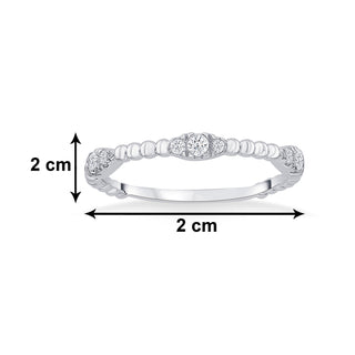 Nipura 925 Sterling Silver  Zircon Glimmer Stackable Ring
