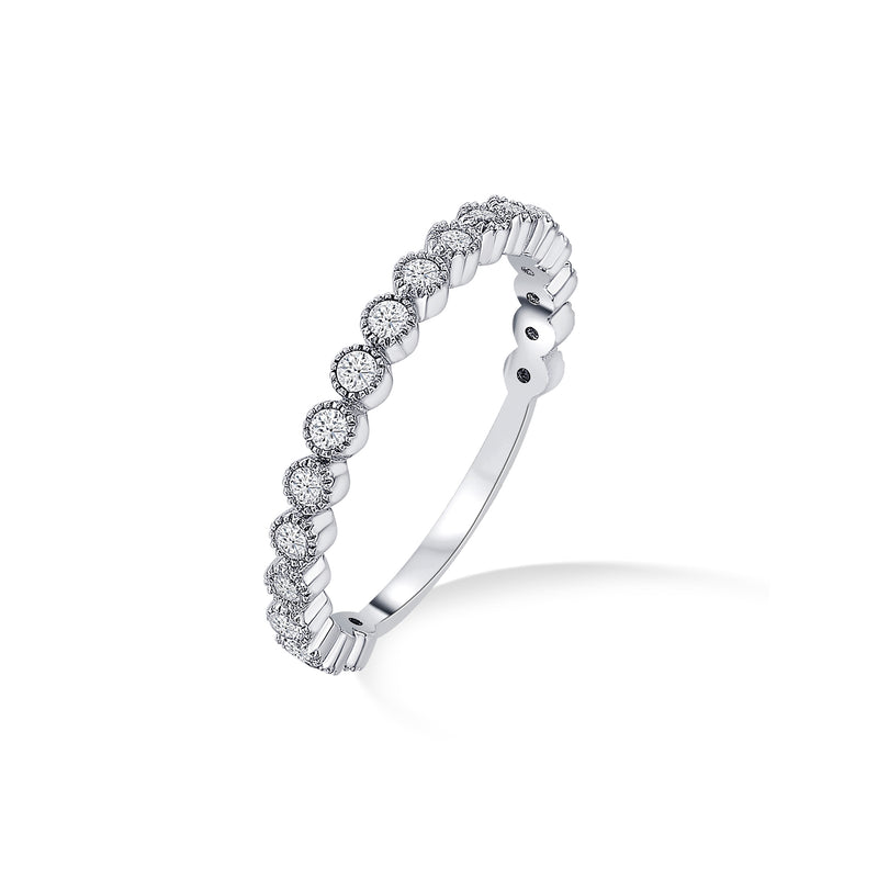Half-Eternity Zircon 925 Sterling Silver Band Ring – Nipura Silver