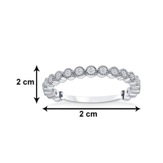 Nipura 925 Sterling Silver Half-Eternity Zircon Band Ring