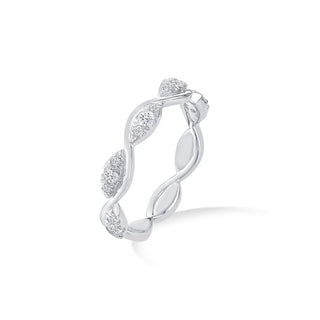 Nipura 925 Sterling Silver Zircon Twisted Wave Ring