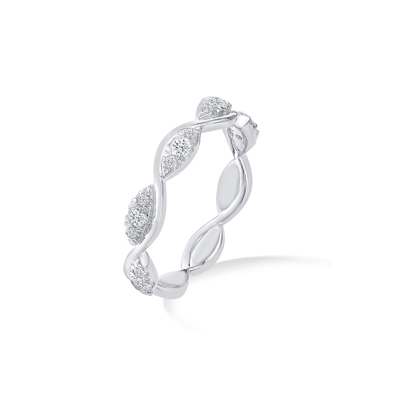 Nipura 925 Sterling Silver Zircon Twisted Wave Ring