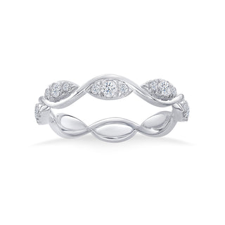 Nipura 925 Sterling Silver Zircon Twisted Wave Ring