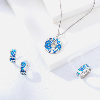 Nipura 925 Sterling Silver Colour Pop Blue Enamel