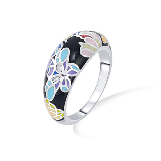 Nipura 925 Sterling Silver Garden of Bloom Enamel Ring