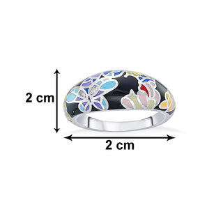 Nipura 925 Sterling Silver Garden of Bloom Enamel Ring