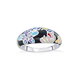 Nipura 925 Sterling Silver Garden of Bloom Enamel Ring
