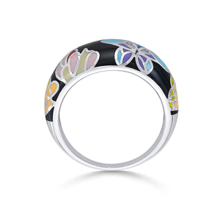 Nipura 925 Sterling Silver Garden of Bloom Enamel Ring