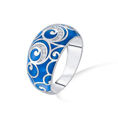 Nipura 925 Sterling Silver Enchanted Blue Enamel Ring