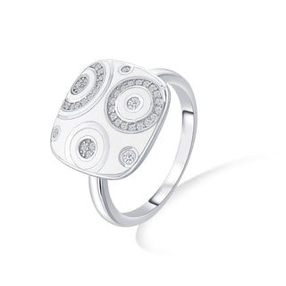 Nipura 925 Sterling Silver Celestial White Enamel Ring