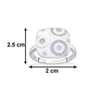 Nipura 925 Sterling Silver Celestial White Enamel Ring