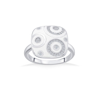 Nipura 925 Sterling Silver Celestial White Enamel Ring