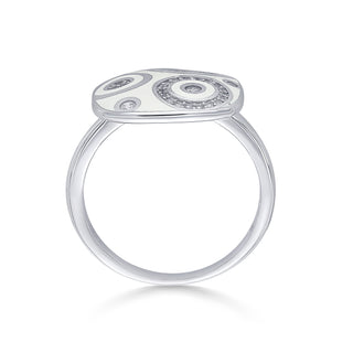 Nipura 925 Sterling Silver Celestial White Enamel Ring