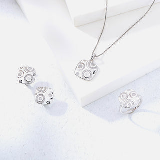 Nipura 925 Sterling Silver Celestial White Enamel Bali Earrings