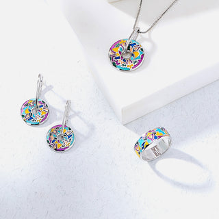 Nipura 925 Sterling Silver Floral Burst Enamel Pendant(without chain)