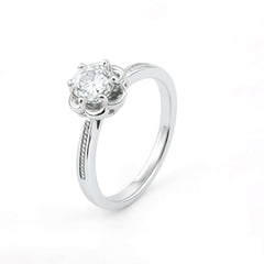 Minimalist Zircon Princess 925 Sterling Silver Ring - Adjustable