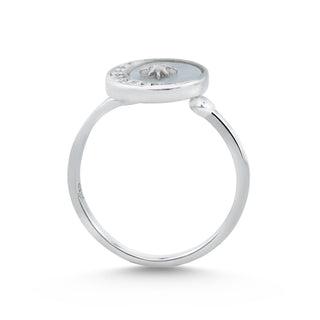 Nipura 925 Sterling Silver Minimalist Crescent Star Ring - Adjustable