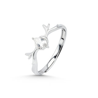 Nipura 925 Sterling Silver Minimalist Antler Ring - Adjustable