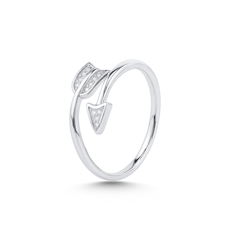 Nipura 925 Sterling Silver Minimalist Arrow Wrap Ring - Adjustable