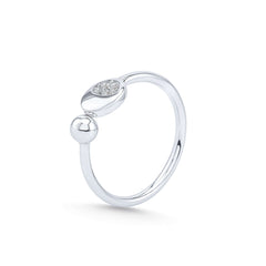 Minimalist Shroom Elegance 925 Sterling Silver Adjustable Ring