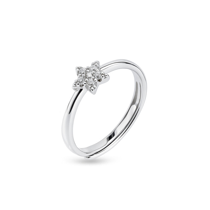 Nipura 925 Sterling Silver Minimalist Star Ring - Adjustable