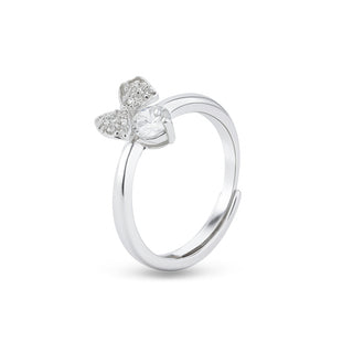 Nipura 925 Sterling Silver Minimalist Minnie Bow Ring - Adjustable