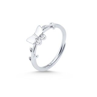 Nipura 925 Sterling Silver Minimalist Butterfly Ring - Adjustable