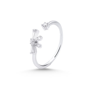 Nipura 925 Sterling Silver Minimalist Crystal Knot Ring - Adjustable
