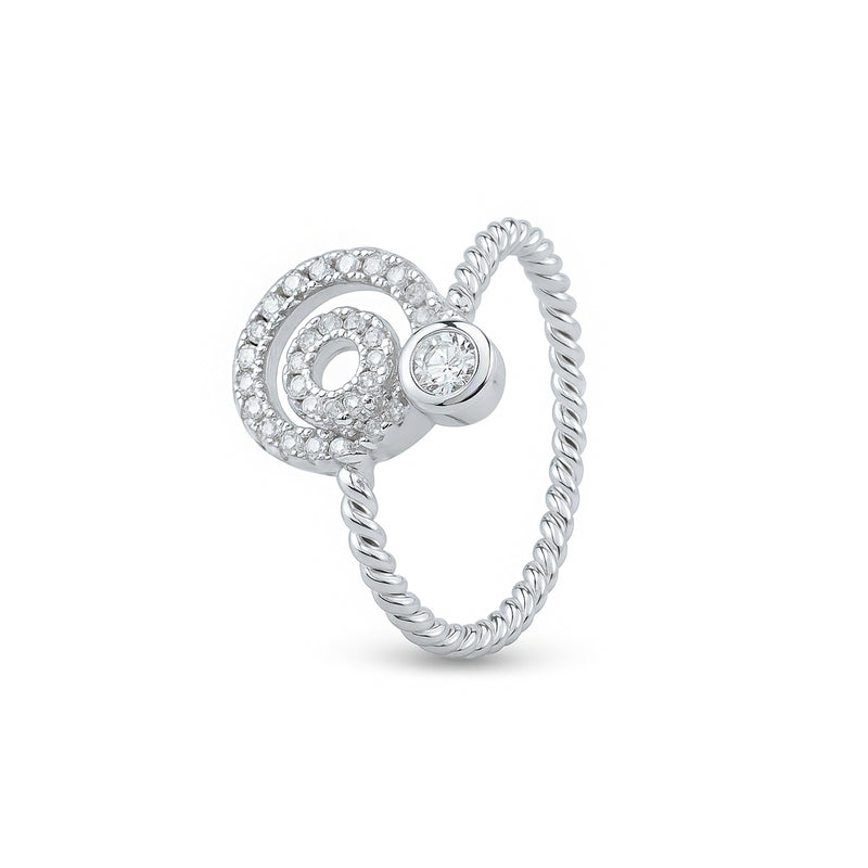 Nipura 925 Sterling Silver Minimalist Zircon Elegance Ring - Adjustable