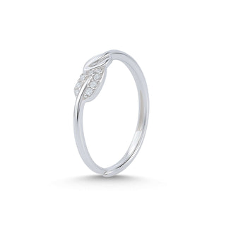 Nipura 925 Sterling Silver Minimalist Zircon Leaf Ring - Adjustable