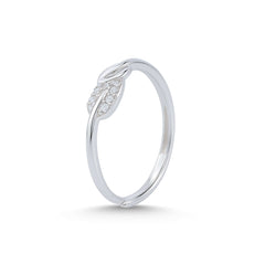 Nipura 925 Sterling Silver Minimalist Zircon Leaf Ring - Adjustable