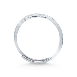 Nipura 925 Sterling Silver Minimalist Zircon Leaf Ring - Adjustable