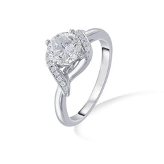 Elegance Twist 925 Sterling Silver Solitaire Ring