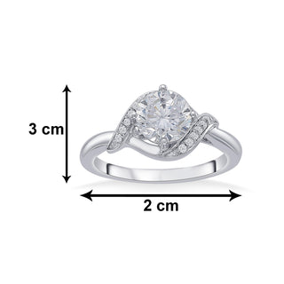 Nipura 925 Sterling Silver Elegance Twist Solitaire Ring