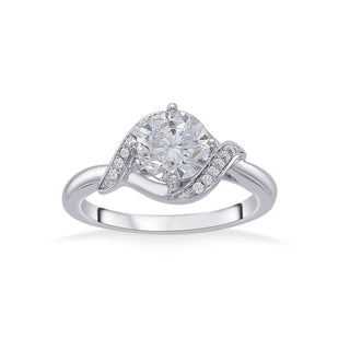 Nipura 925 Sterling Silver Elegance Twist Solitaire Ring