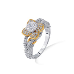 Golden Bloom 925 Sterling Silver Ring