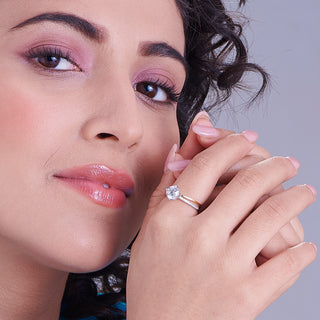 Nipura 925 Sterling Silver Dual Band Solitaire Ring