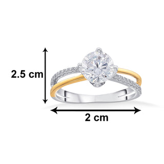 Nipura 925 Sterling Silver Dual Band Solitaire Ring