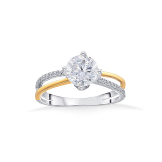 Nipura 925 Sterling Silver Dual Band Solitaire Ring