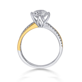 Nipura 925 Sterling Silver Dual Band Solitaire Ring
