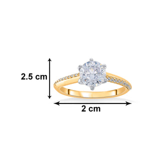 Nipura 925 Sterling Silver Pave Cathedral Solitaire Ring