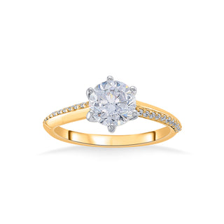 Nipura 925 Sterling Silver Pave Cathedral Solitaire Ring