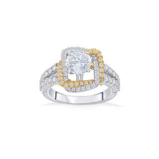 Nipura 925 Sterling Silver Criscross Crown Solitaire Ring