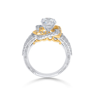 Nipura 925 Sterling Silver Criscross Crown Solitaire Ring