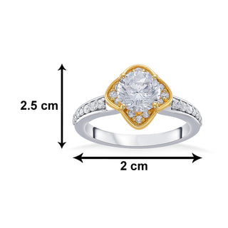 Nipura 925 Sterling Silver Blooming Star Solitaire Ring