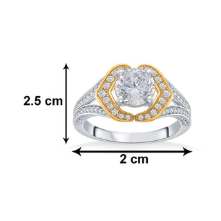 Nipura 925 Sterling Silver Solitaire Golden Marvel Ring