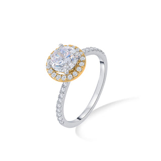 Nipura 925 Sterling Silver Halo Basket Solitaire Ring