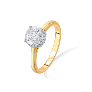 Nipura 925 Sterling Silver Stacked Crown Solitaire Ring