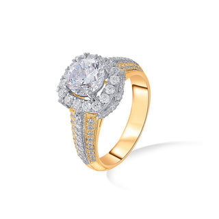 Nipura 925 Sterling Silver Square Halo Pave Ring