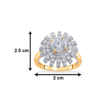 Nipura 925 Sterling Silver Floral Cocktail Solitaire Ring