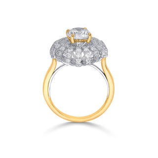 Nipura 925 Sterling Silver Floral Cocktail Solitaire Ring